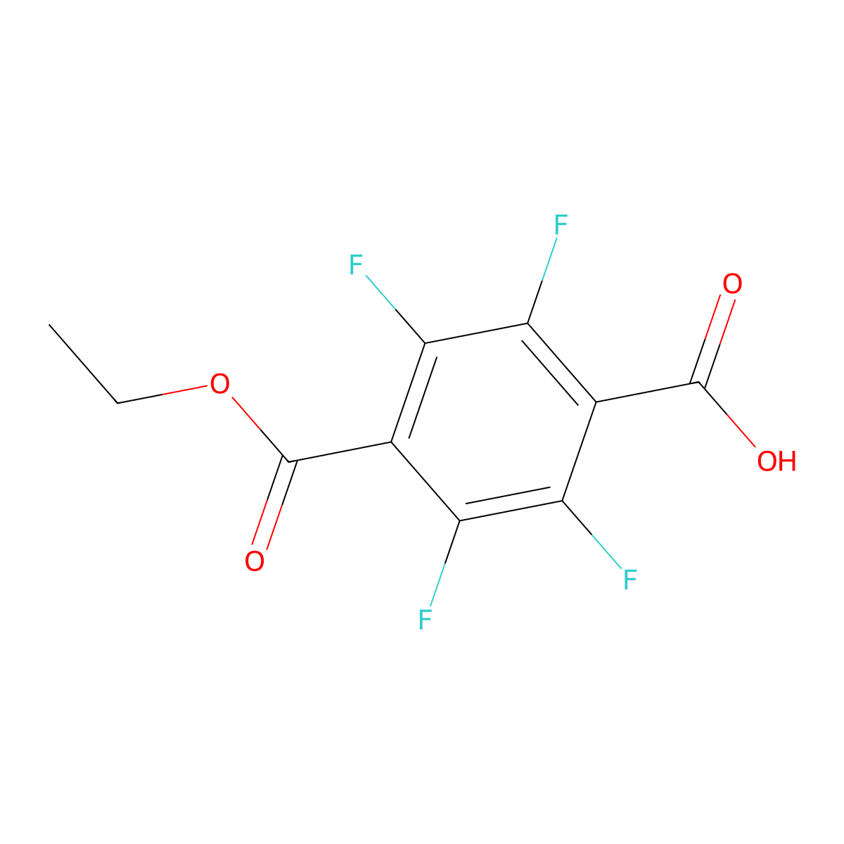 4-(Ethoxycarbonyl)-2,3,5,6-tetrafluorobenzoic acid molecular structure, CAS 727-54-8