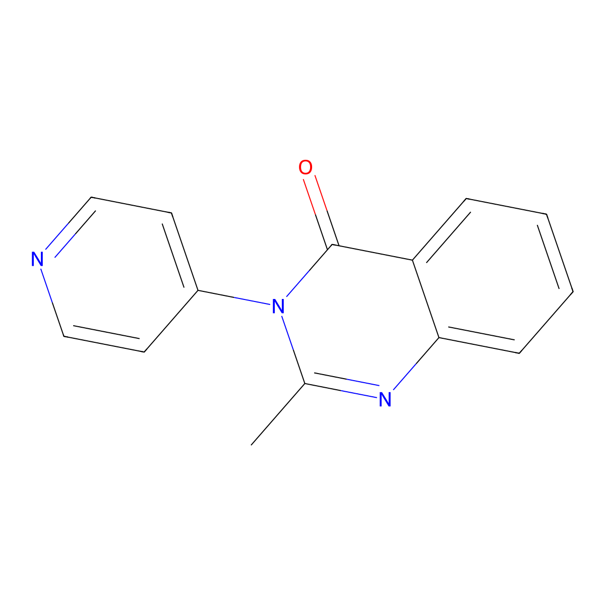 2-Methyl-3-pyridin-4-ylquinazolin-4-one molecular structure, CAS 727-61-7