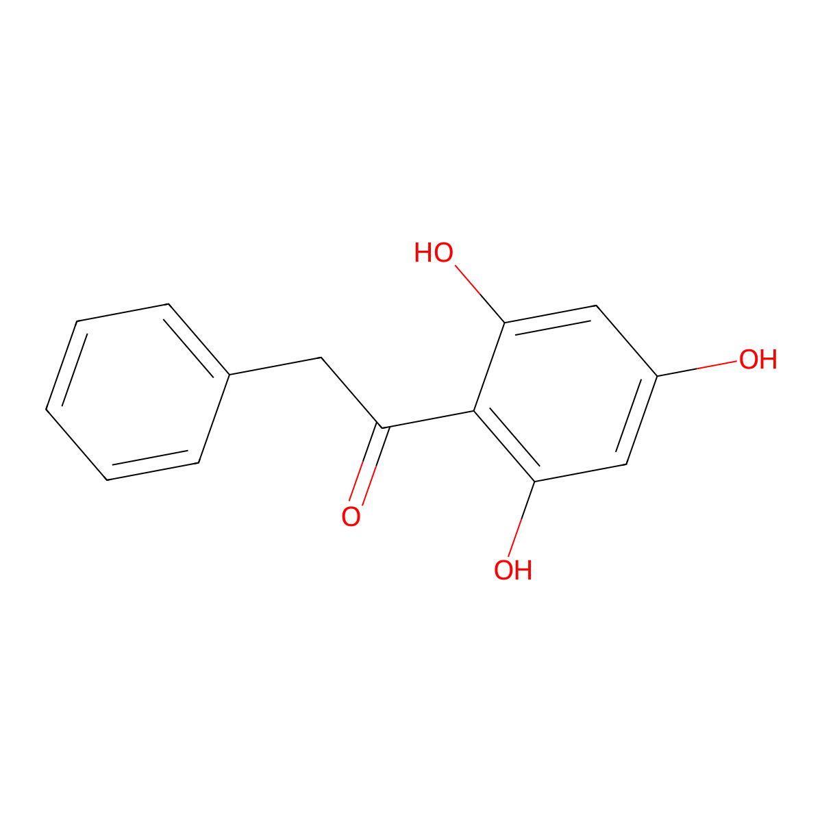 2-Phenyl-1-(2,4,6-trihydroxyphenyl)ethanone molecular structure, CAS 727-71-9