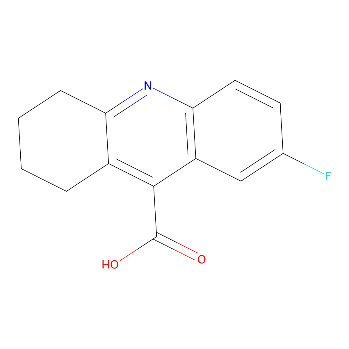 7-Fluoro-1,2,3,4-tetrahydroacridine-9-carboxylic acid molecular structure, CAS 727-74-2
