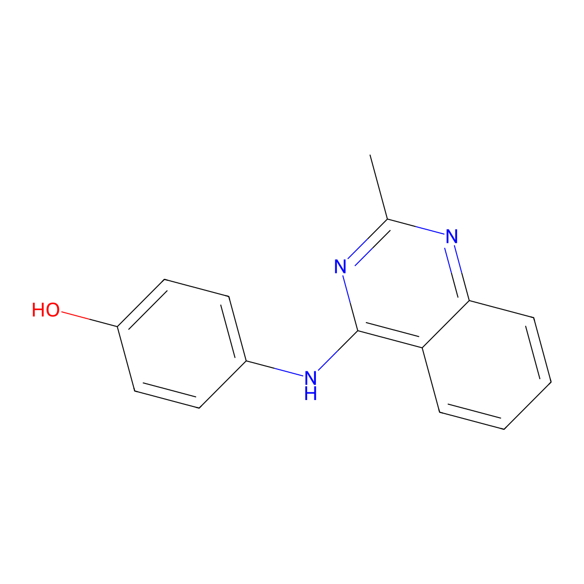 4-[(2-Methylquinazolin-4-yl)amino]phenol molecular structure, CAS 72700-24-4