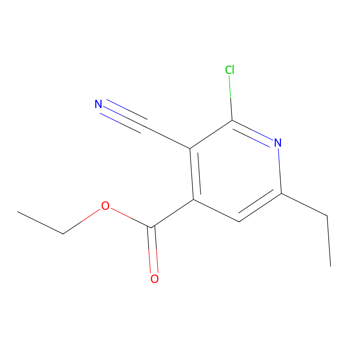 Ethyl 2-chloro-3-cyano-6-ethylpyridine-4-carboxylate molecular structure, CAS 72701-61-2