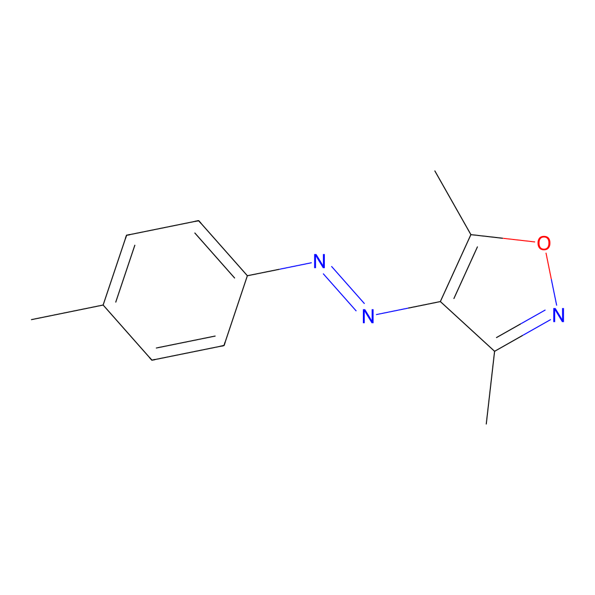 3,5-Dimethyl-4-p-tolylazo-isoxazole molecular structure, CAS 72701-80-5