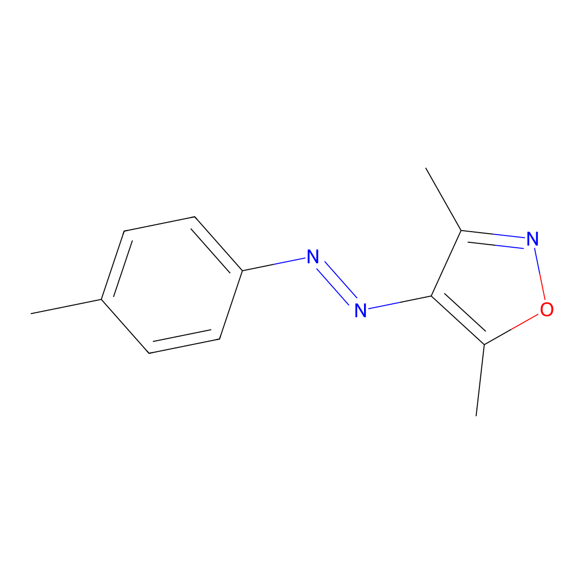 3,5-Dimethyl-4-p-tolylazo-isoxazole molecular structure, CAS 72701-80-5