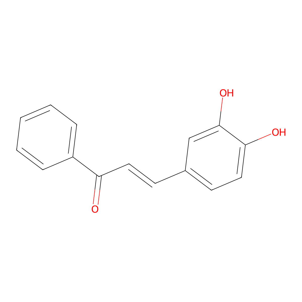 2-Propen-1-one,3-(3,4-dihydroxyphenyl)-1-phenyl- molecular structure, CAS 72704-76-8