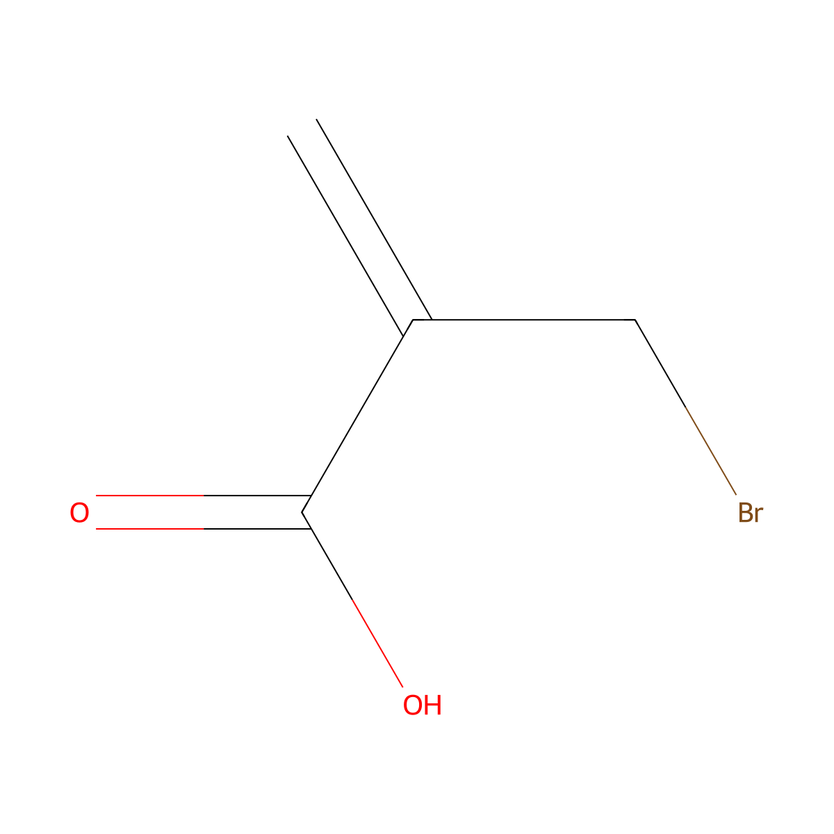 2-(Bromomethyl)propenoic acid molecular structure, CAS 72707-66-5