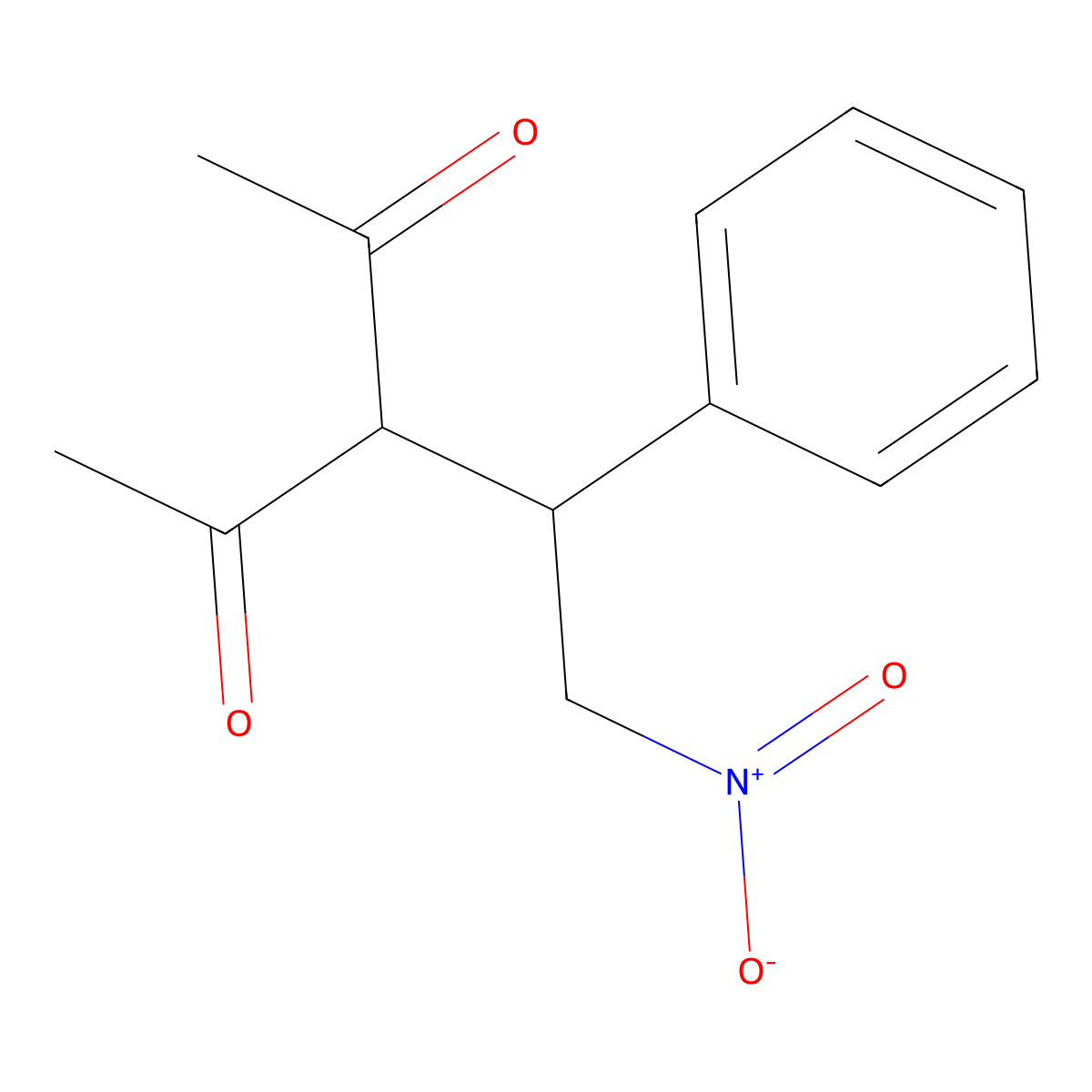 3-(2-Nitro-1-phenylethyl)pentane-2,4-dione molecular structure, CAS 72709-61-6