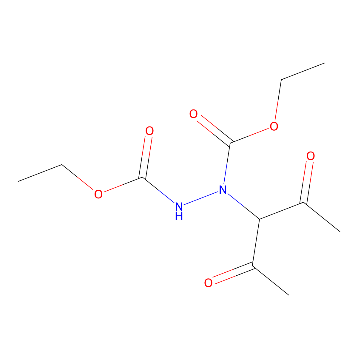 Diethyl 1-(2,4-dioxopentan-3-yl)hydrazine-1,2-dicarboxylate molecular structure, CAS 72709-69-4
