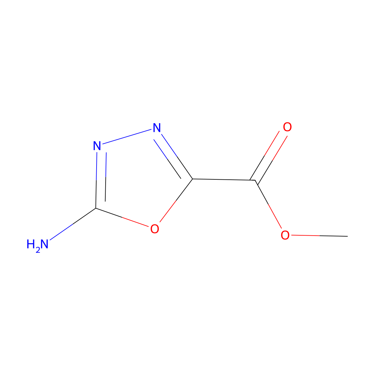 Methyl 5-amino-1,3,4-oxadiazole-2-carboxylate molecular structure, CAS 7271-41-2