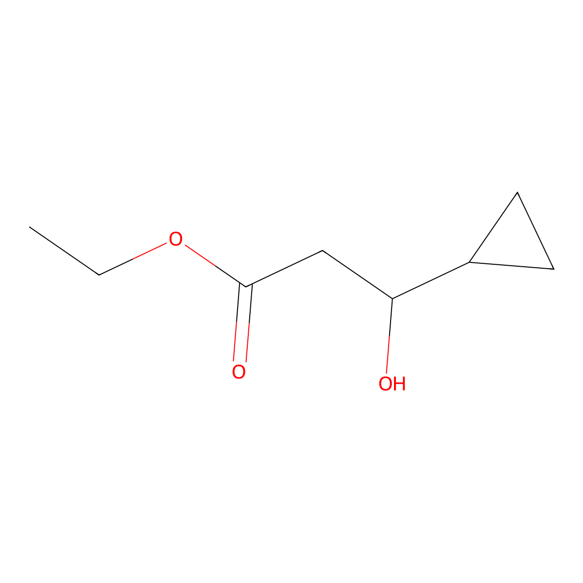 Ethyl 3-cyclopropyl-3-hydroxypropanoate molecular structure, CAS 72715-12-9