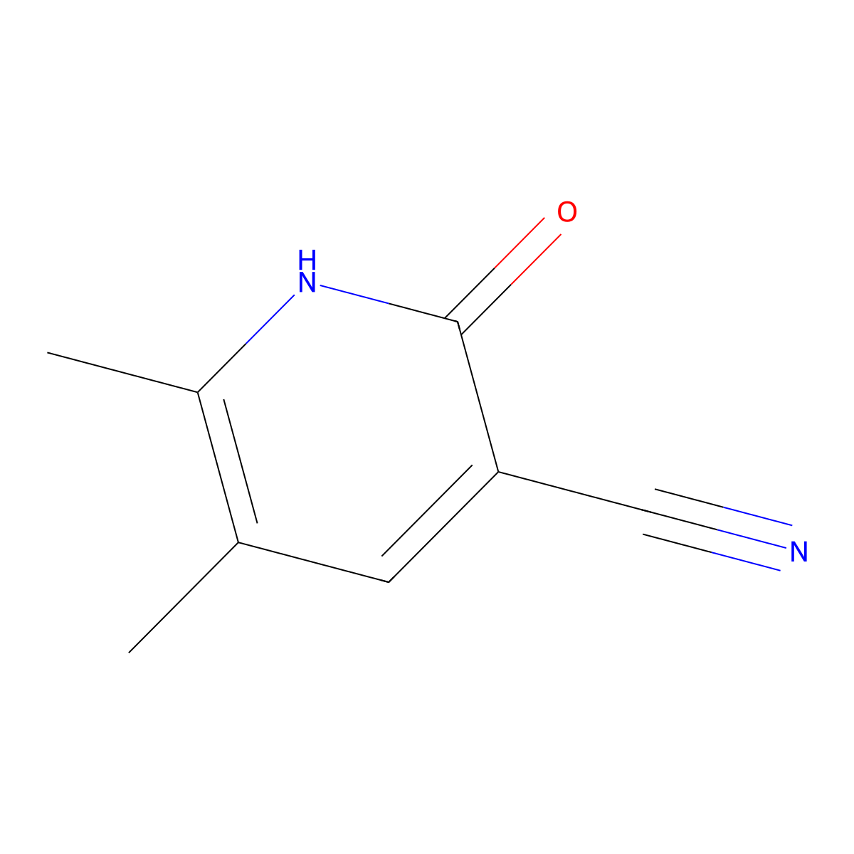 5,6-Dimethyl-2-oxo-1,2-dihydropyridine-3-carbonitrile molecular structure, CAS 72716-80-4