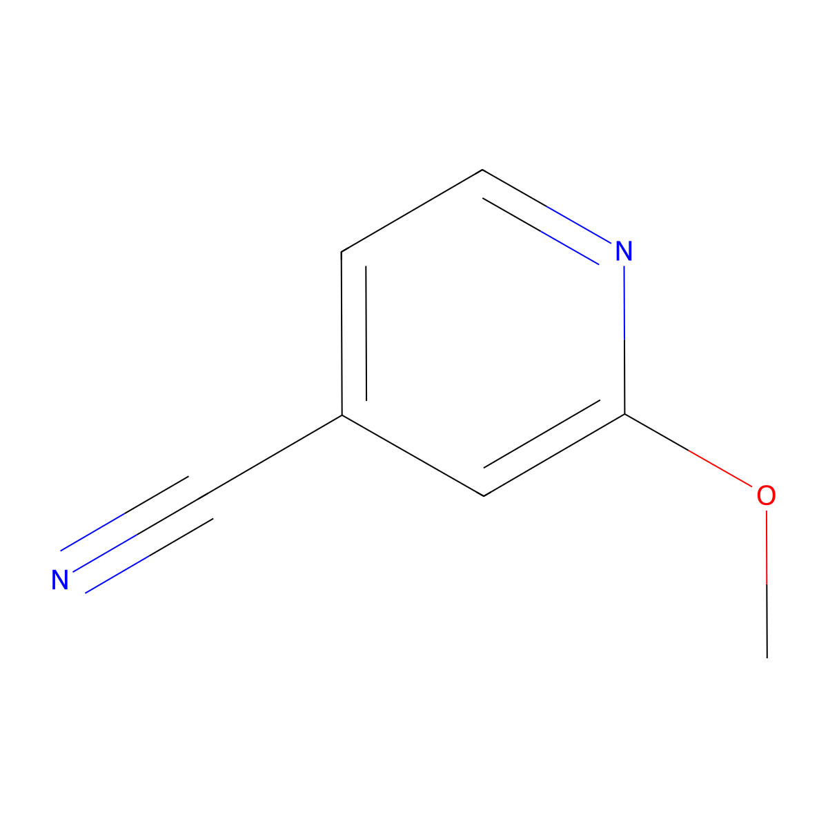 2-Methoxyisonicotinonitrile molecular structure, CAS 72716-86-0