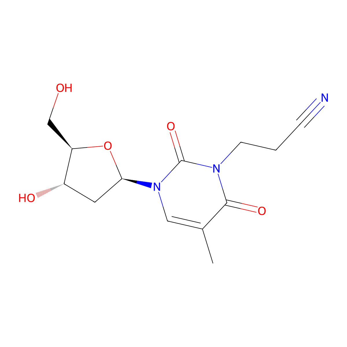 3-(2-Cyanoethyl)thymidine molecular structure, CAS 72718-33-3