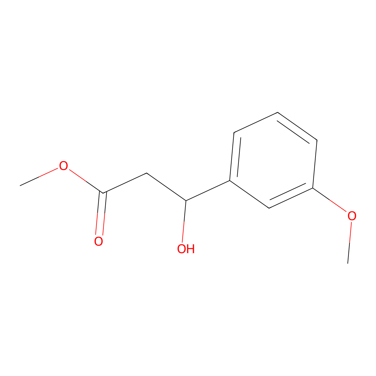 Propanoic acid, 3-hydroxy-3-(3-methoxyphenyl), methyl ester molecular structure, CAS 72719-08-5