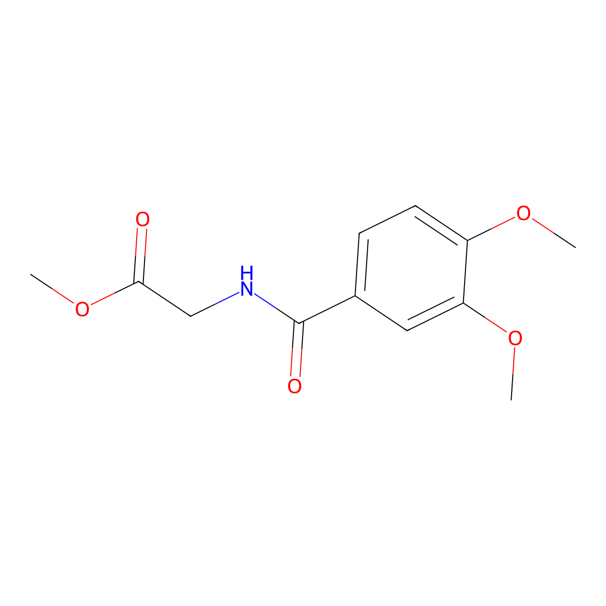 methyl N-(3,4-dimethoxybenzoyl)glycinate molecular structure, CAS 72719-18-7