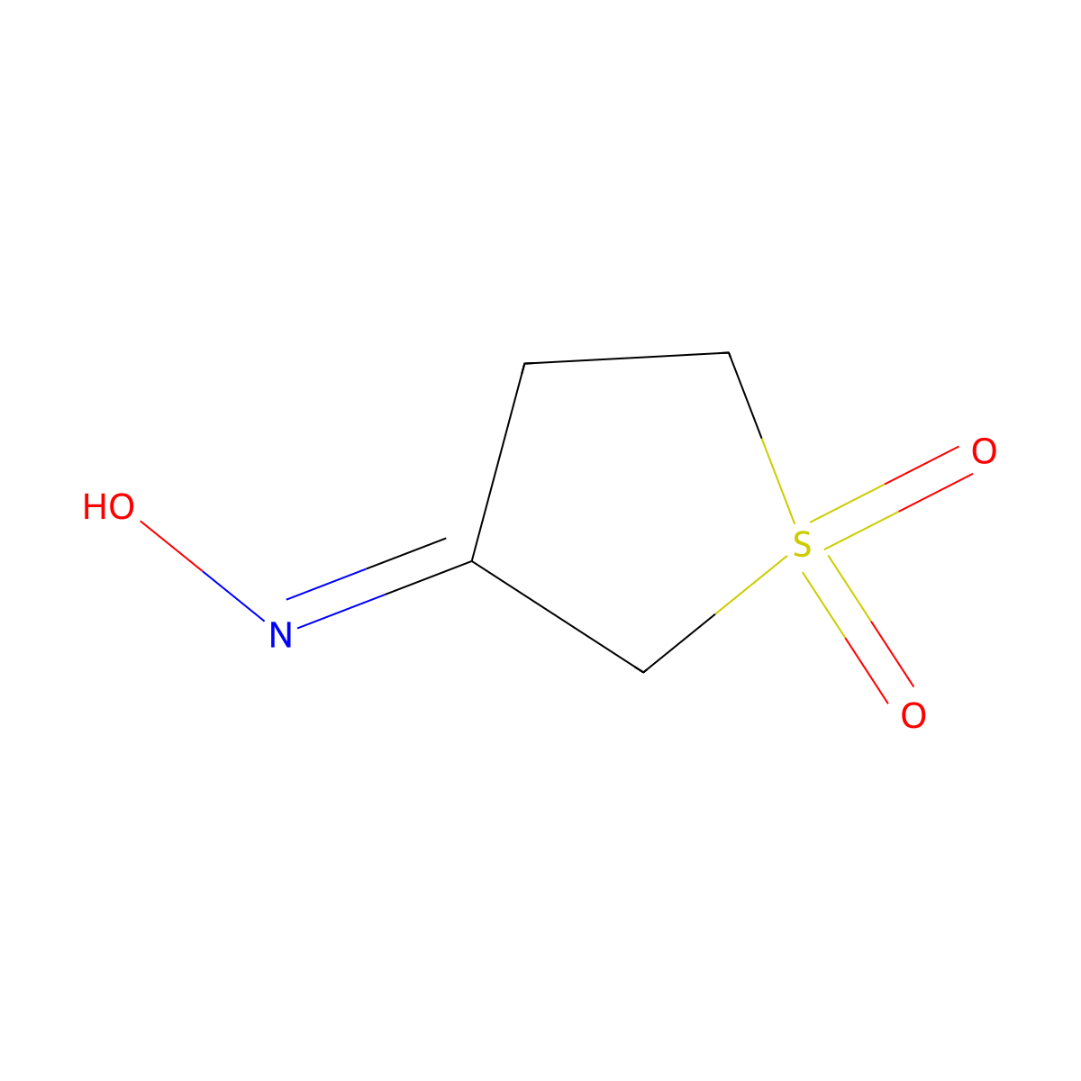 1,1-Dioxothiolan-3-one oxime molecular structure, CAS 7272-29-9