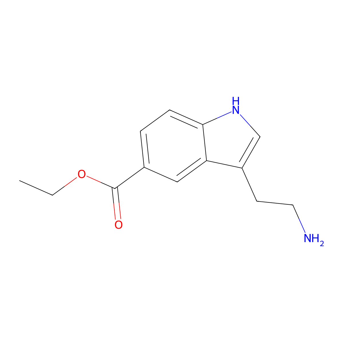 Ethyl 3-(2-aminoethyl)-1H-indole-5-carboxylate molecular structure, CAS 7272-54-0