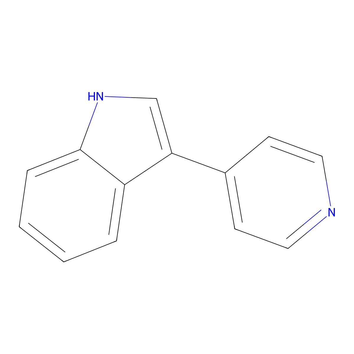 3-(4-pyridyl)-1H-indole molecular structure, CAS 7272-84-6