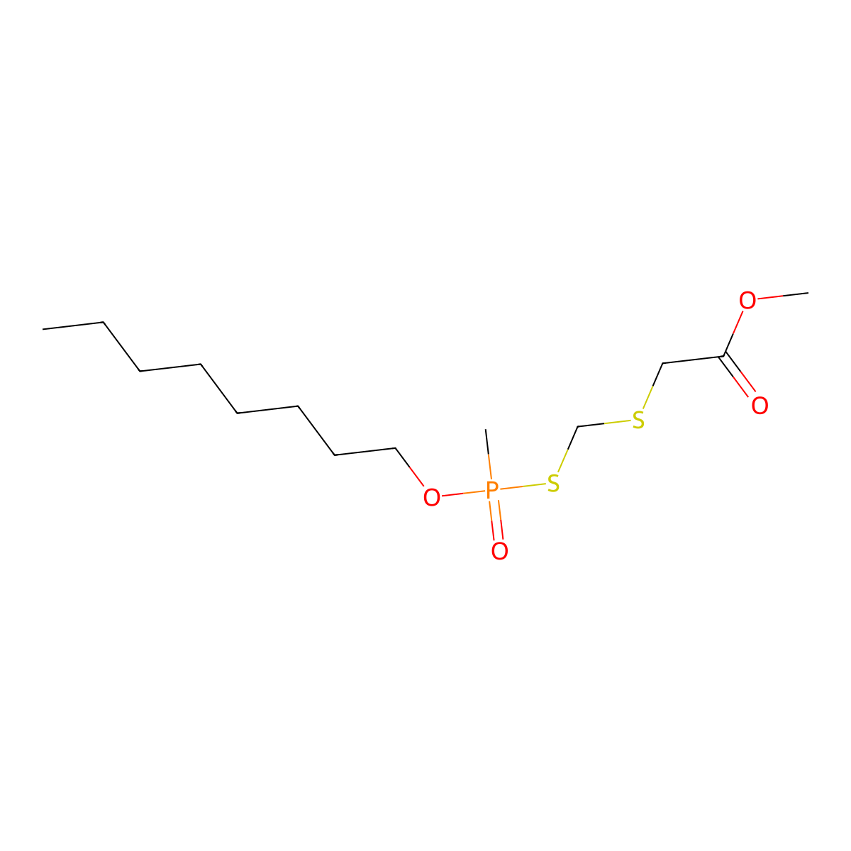 Methyl 6-methyl-6-oxo-7-oxa-3,5-dithia-6lambda~5~-phosphapentadecan-1-oate molecular structure, CAS 72720-14-0