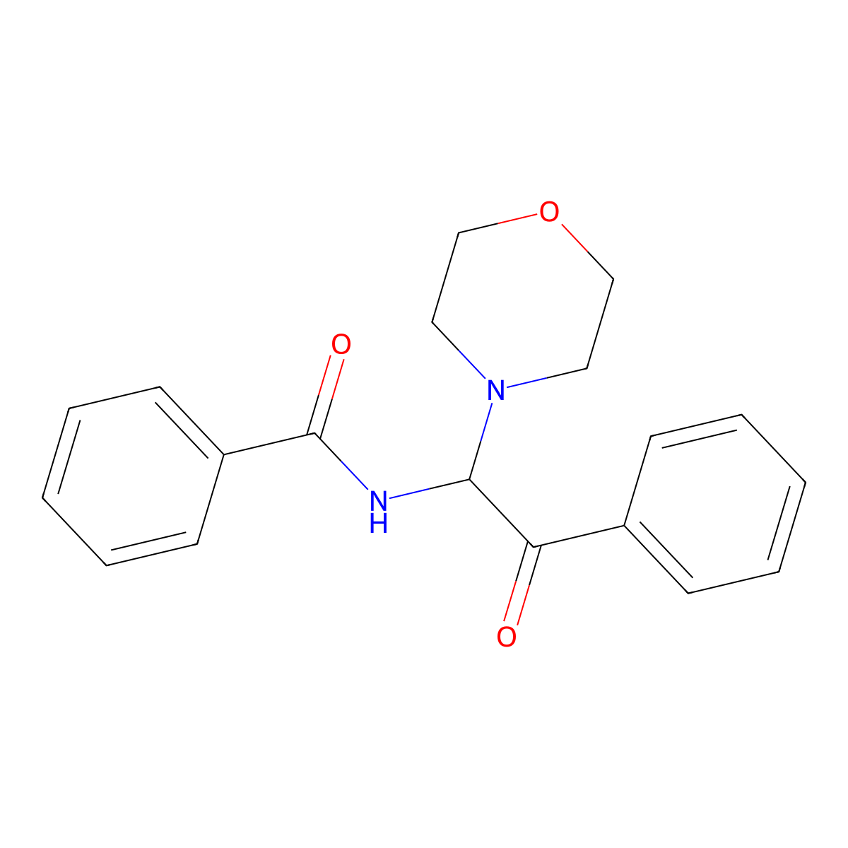 N-(1-morpholin-4-yl-2-oxo-2-phenylethyl)benzamide molecular structure, CAS 72721-59-6
