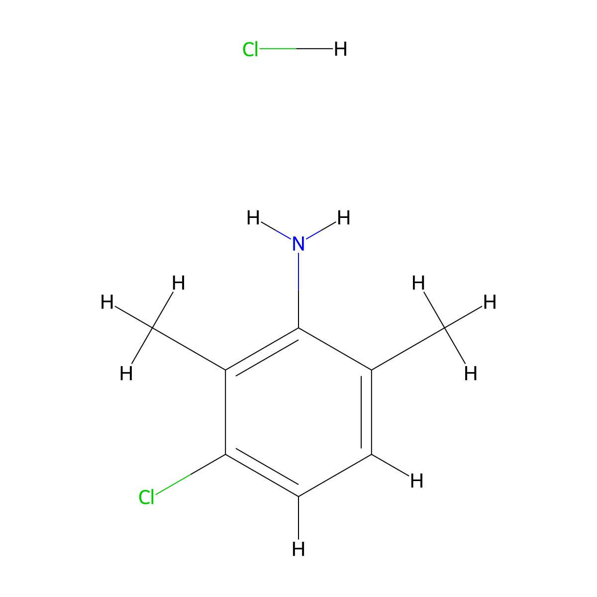 3-Chloro-2,6-dimethylaniline hydrochloride molecular structure, CAS 72725-98-5