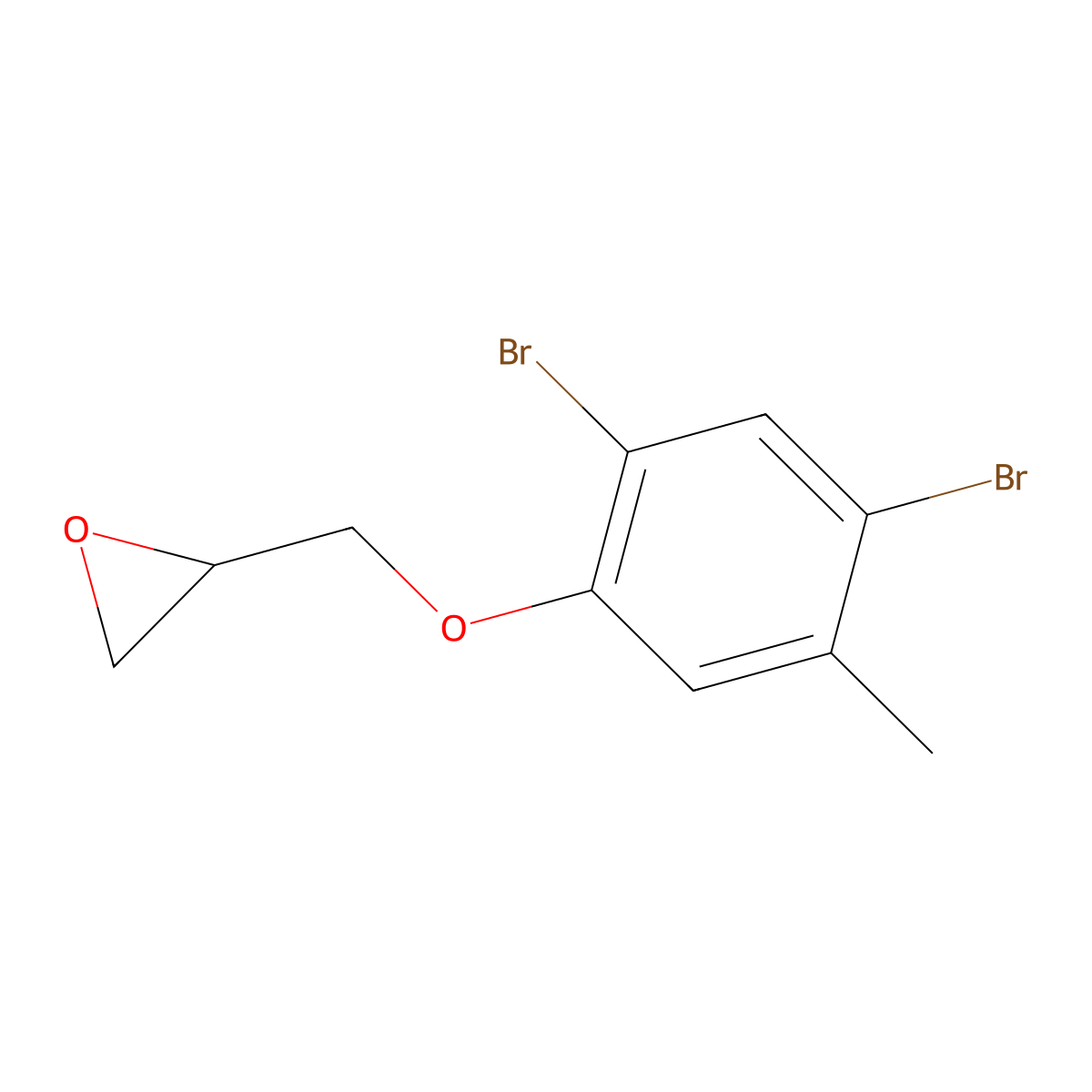 Oxirane, 2-[(2,4-dibromo-5-methylphenoxy)methyl]- molecular structure, CAS 72727-69-6