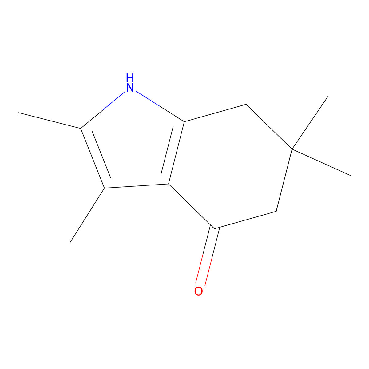 2,3,6,6-Tetramethyl-1,5,6,7-tetrahydro-indol-4-one molecular structure, CAS 7273-08-7