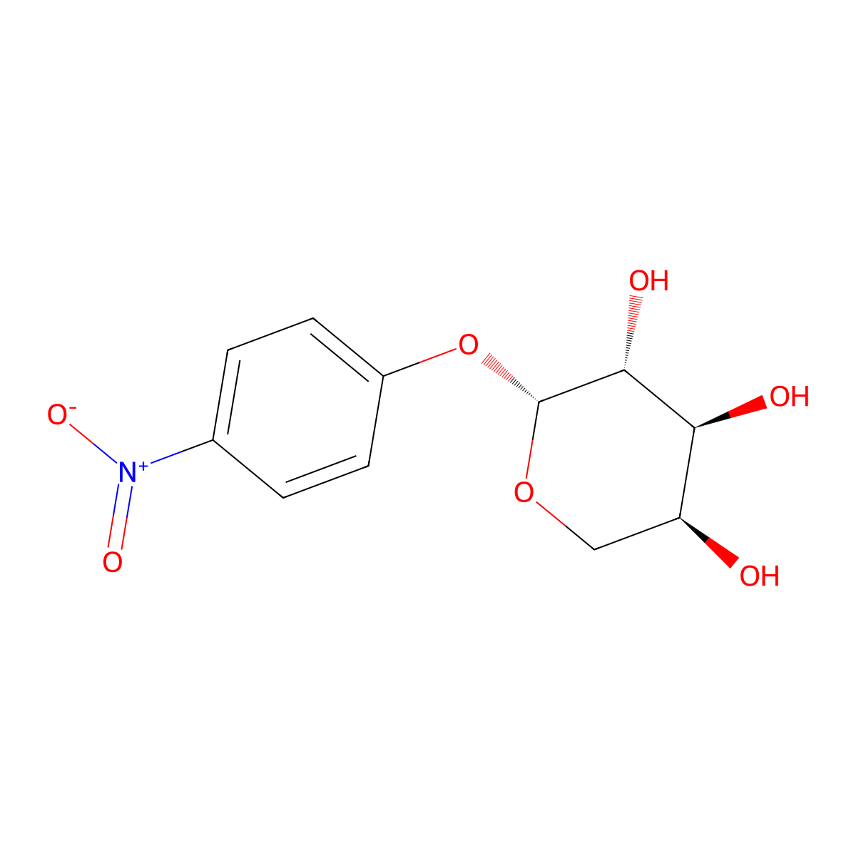 (2R,3R,4S,5S)-2-(4-Nitrophenoxy)tetrahydro-2H-pyran-3,4,5-triol molecular structure, CAS 72732-54-8