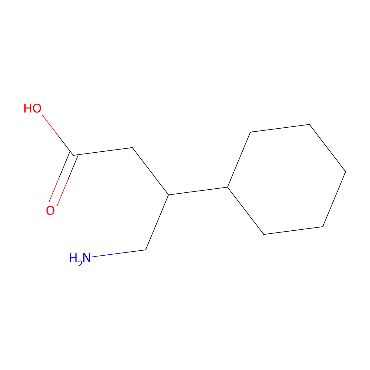 4-Amino-3-cyclohexylbutanoic acid molecular structure, CAS 72733-86-9