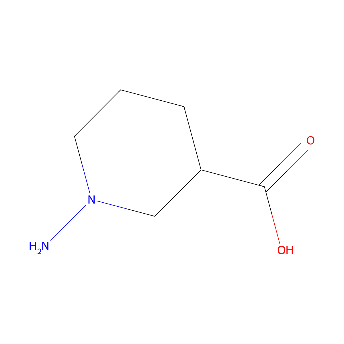 1-Aminopiperidine-3-carboxylic acid molecular structure, CAS 72733-88-1