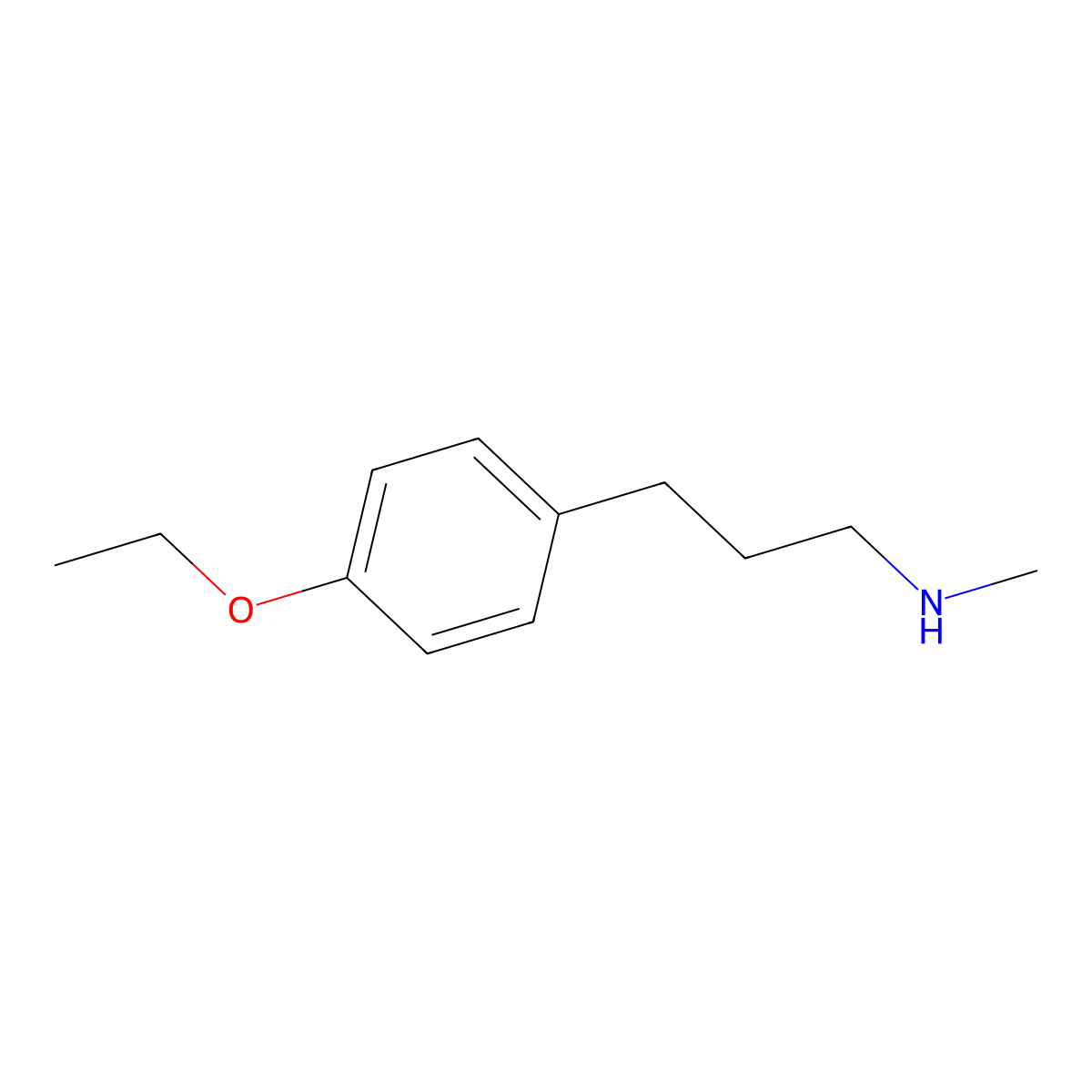 3-(4-ethoxyphenyl)-N-methylpropan-1-amine molecular structure, CAS 727352-16-1
