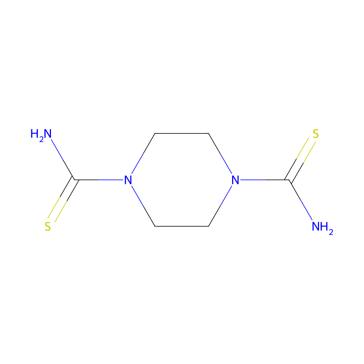 1,4-Piperazinedicarbothioamide molecular structure, CAS 727356-65-2