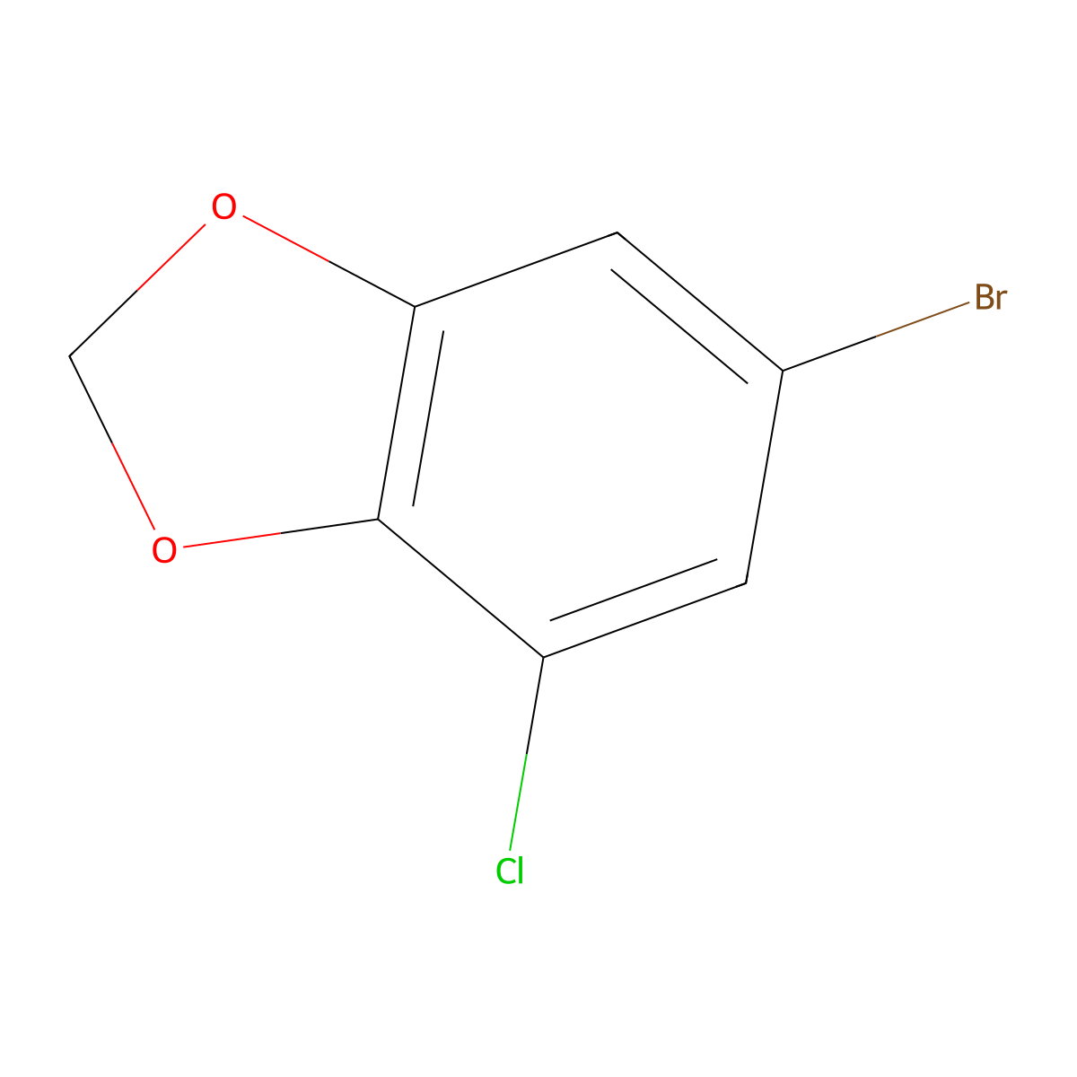 6-bromo-4-chloro-2H-1,3-benzodioxole molecular structure, CAS 72736-55-1