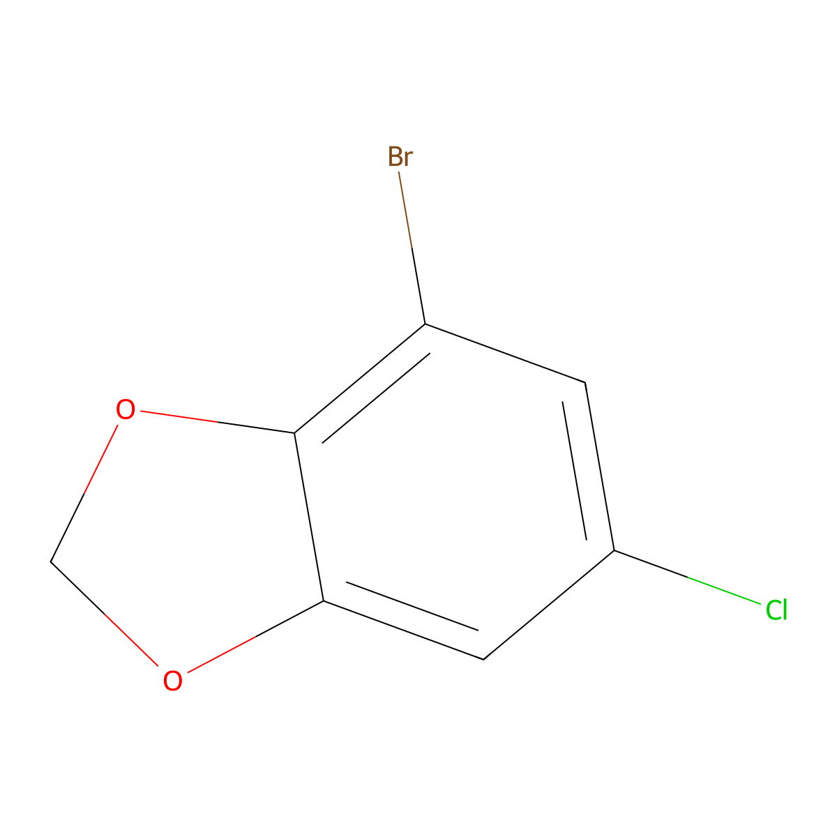 4-Bromo-6-chlorobenzo[d][1,3]dioxole molecular structure, CAS 72736-56-2
