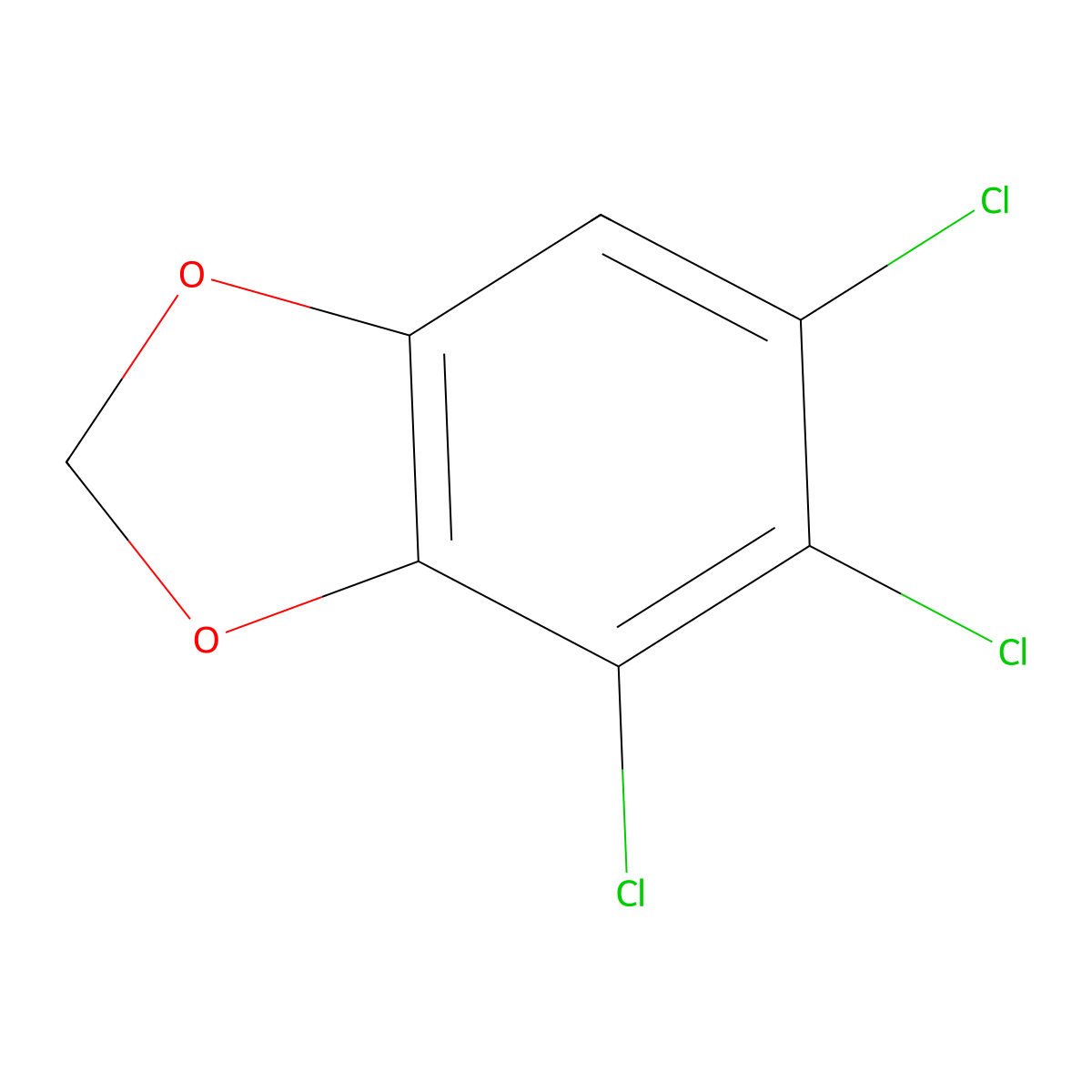 1,3-Benzodioxole, 4,5,6-trichloro- molecular structure, CAS 72736-58-4
