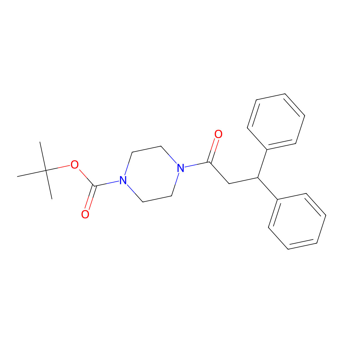 Tert-butyl 4-(3,3-diphenylpropanoyl)piperazine-1-carboxylate molecular structure, CAS 727360-84-1