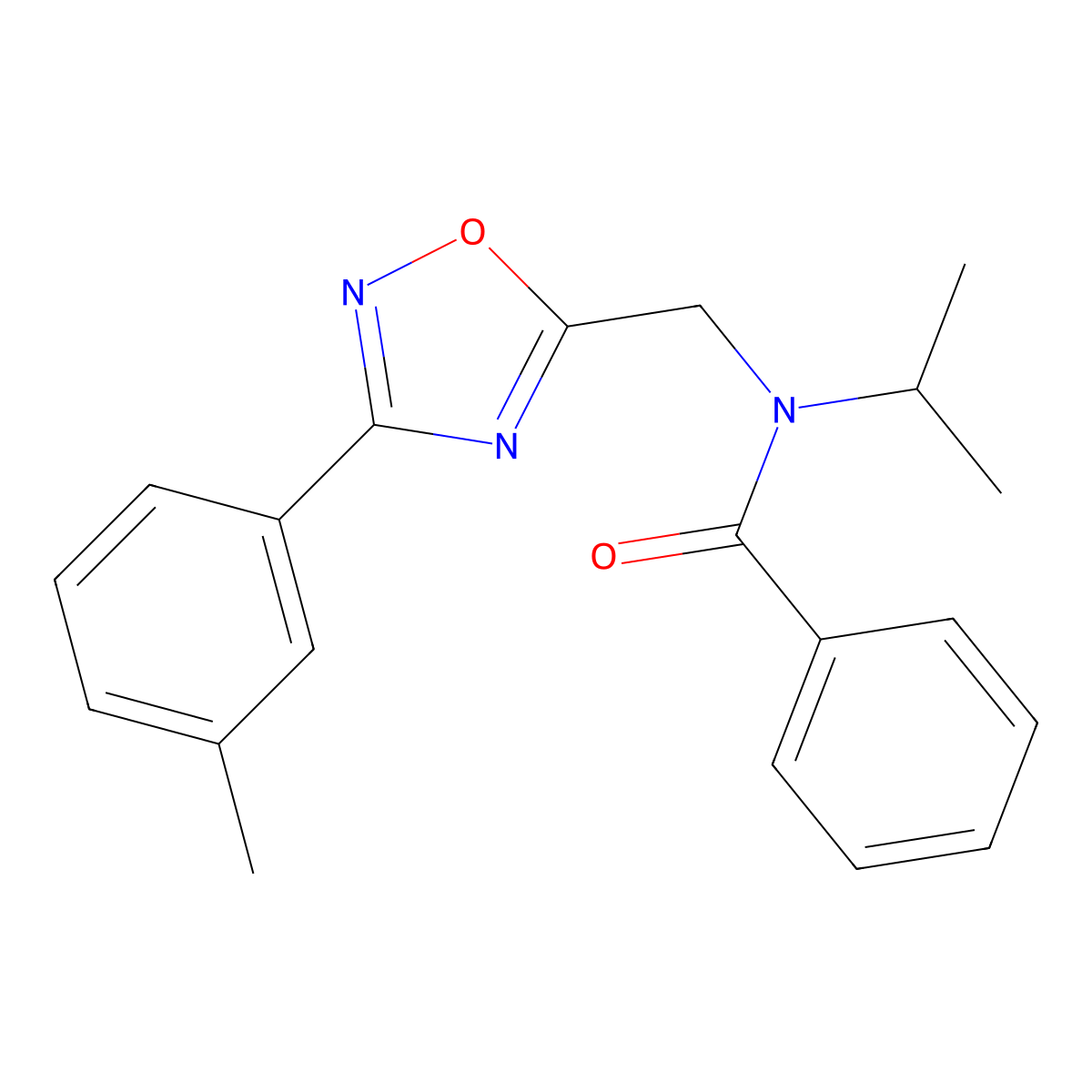 N-[[3-(3-methylphenyl)-1,2,4-oxadiazol-5-yl]methyl]-N-propan-2-ylbenzamide molecular structure, CAS 727361-72-0