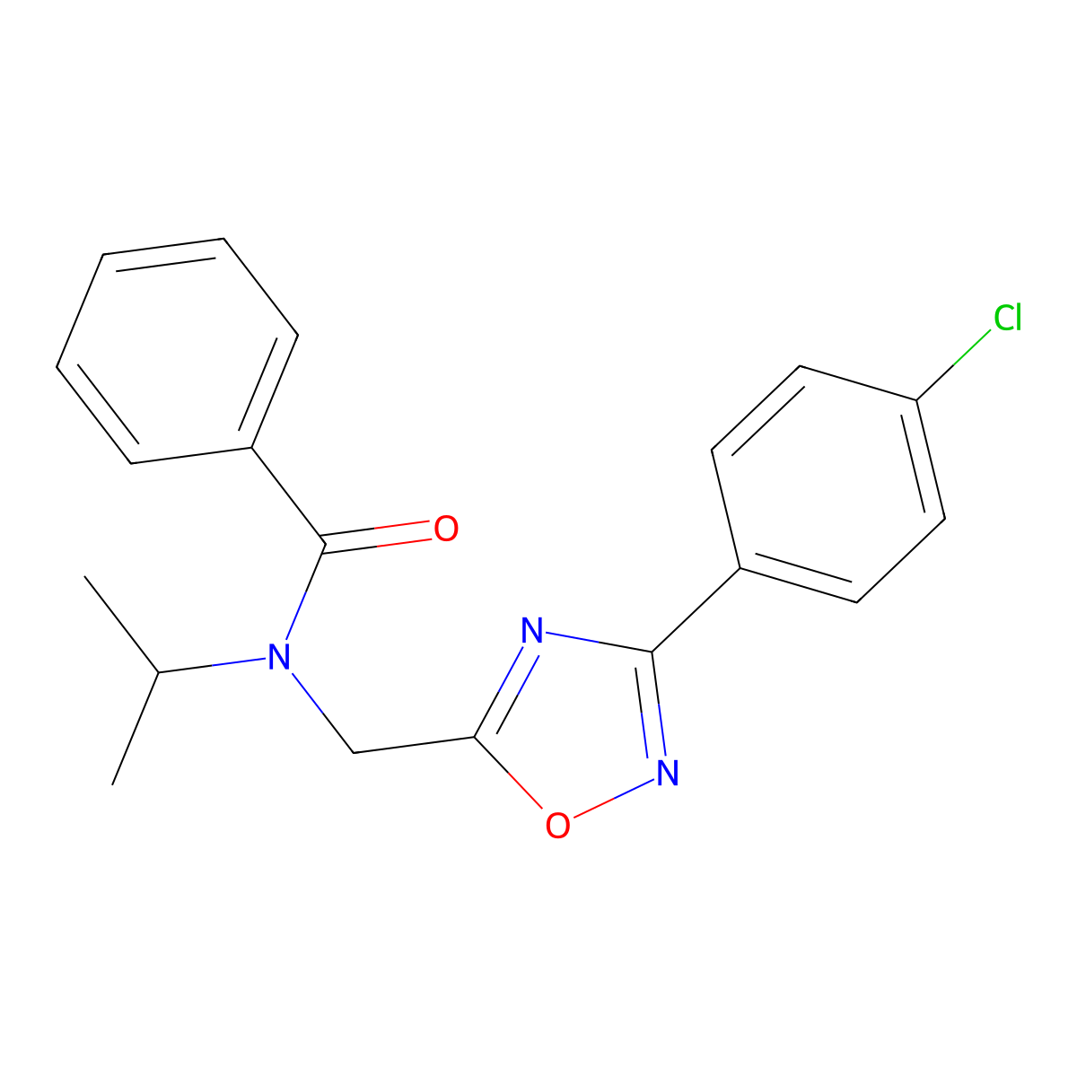 N-[[3-(4-chlorophenyl)-1,2,4-oxadiazol-5-yl]methyl]-N-propan-2-ylbenzamide molecular structure, CAS 727361-74-2