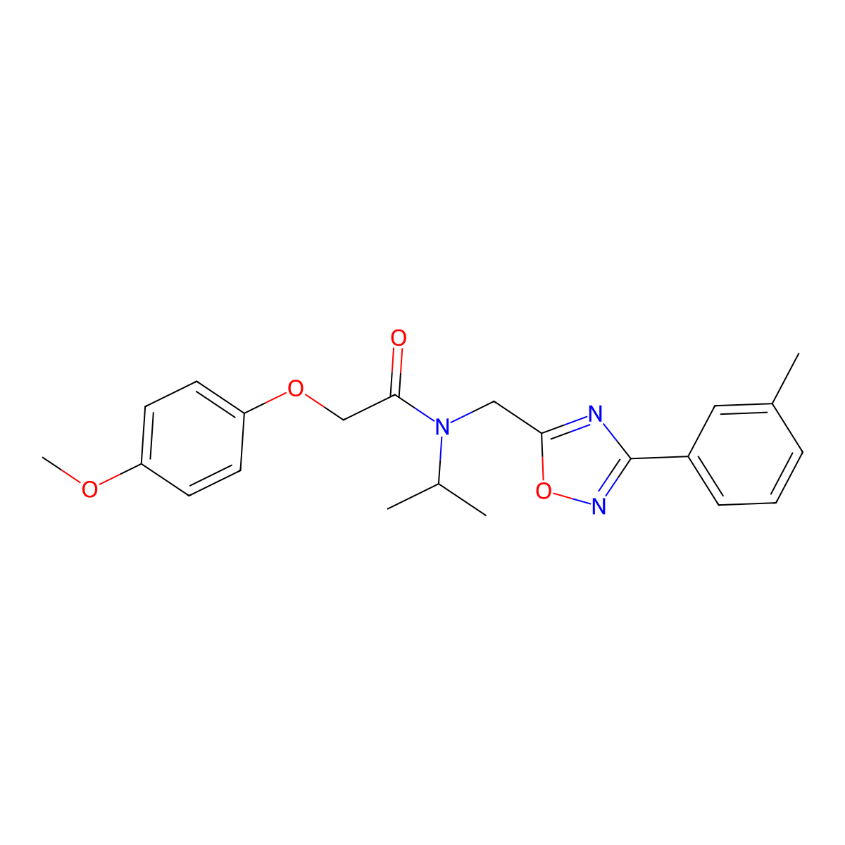 2-(4-methoxyphenoxy)-N-[[3-(3-methylphenyl)-1,2,4-oxadiazol-5-yl]methyl]-N-propan-2-ylacetamide molecular structure, CAS 727362-10-9
