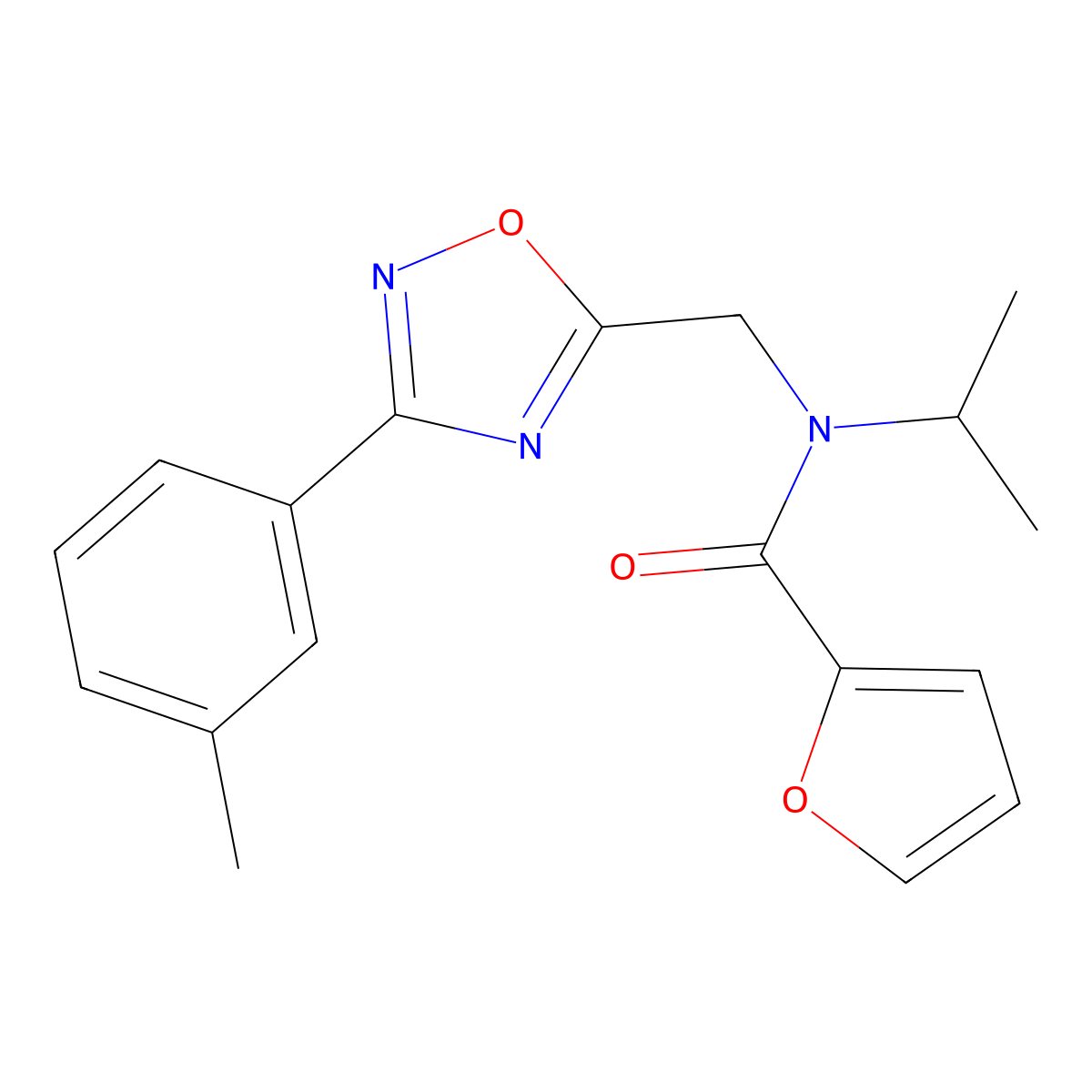 N-{[3-(3-methylphenyl)-1,2,4-oxadiazol-5-yl]methyl}-N-(propan-2-yl)furan-2-carboxamide molecular structure, CAS 727362-30-3
