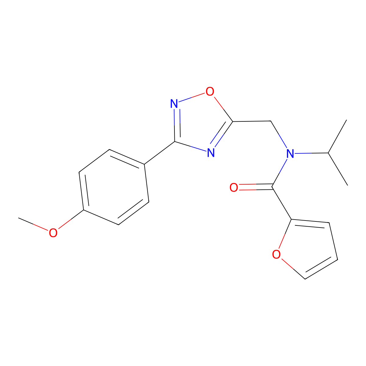 N-[[3-(4-methoxyphenyl)-1,2,4-oxadiazol-5-yl]methyl]-N-propan-2-ylfuran-2-carboxamide molecular structure, CAS 727362-32-5