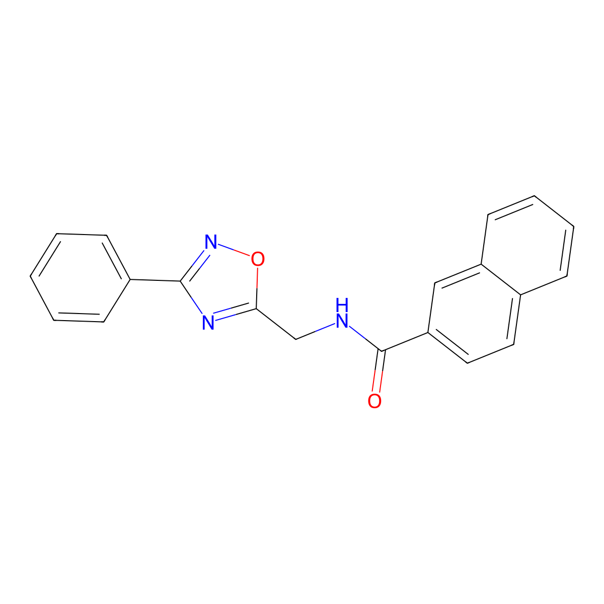 N-[(3-phenyl-1,2,4-oxadiazol-5-yl)methyl]naphthalene-2-carboxamide molecular structure, CAS 727362-34-7