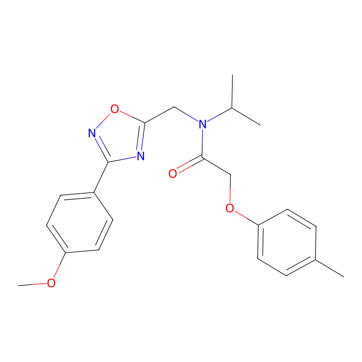 N-[[3-(4-methoxyphenyl)-1,2,4-oxadiazol-5-yl]methyl]-2-(4-methylphenoxy)-N-propan-2-ylacetamide molecular structure, CAS 727363-43-1