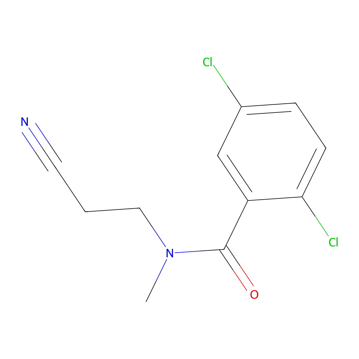 2,5-dichloro-N-(2-cyanoethyl)-N-methylbenzamide molecular structure, CAS 727363-74-8