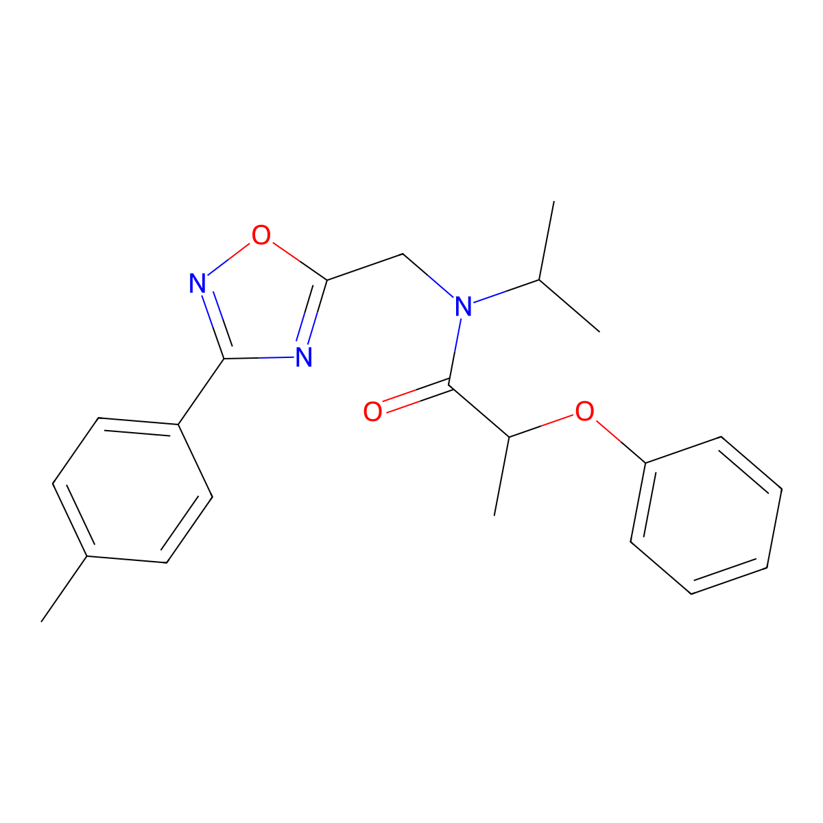 N-{[3-(4-methylphenyl)-1,2,4-oxadiazol-5-yl]methyl}-2-phenoxy-N-(propan-2-yl)propanamide molecular structure, CAS 727364-22-9