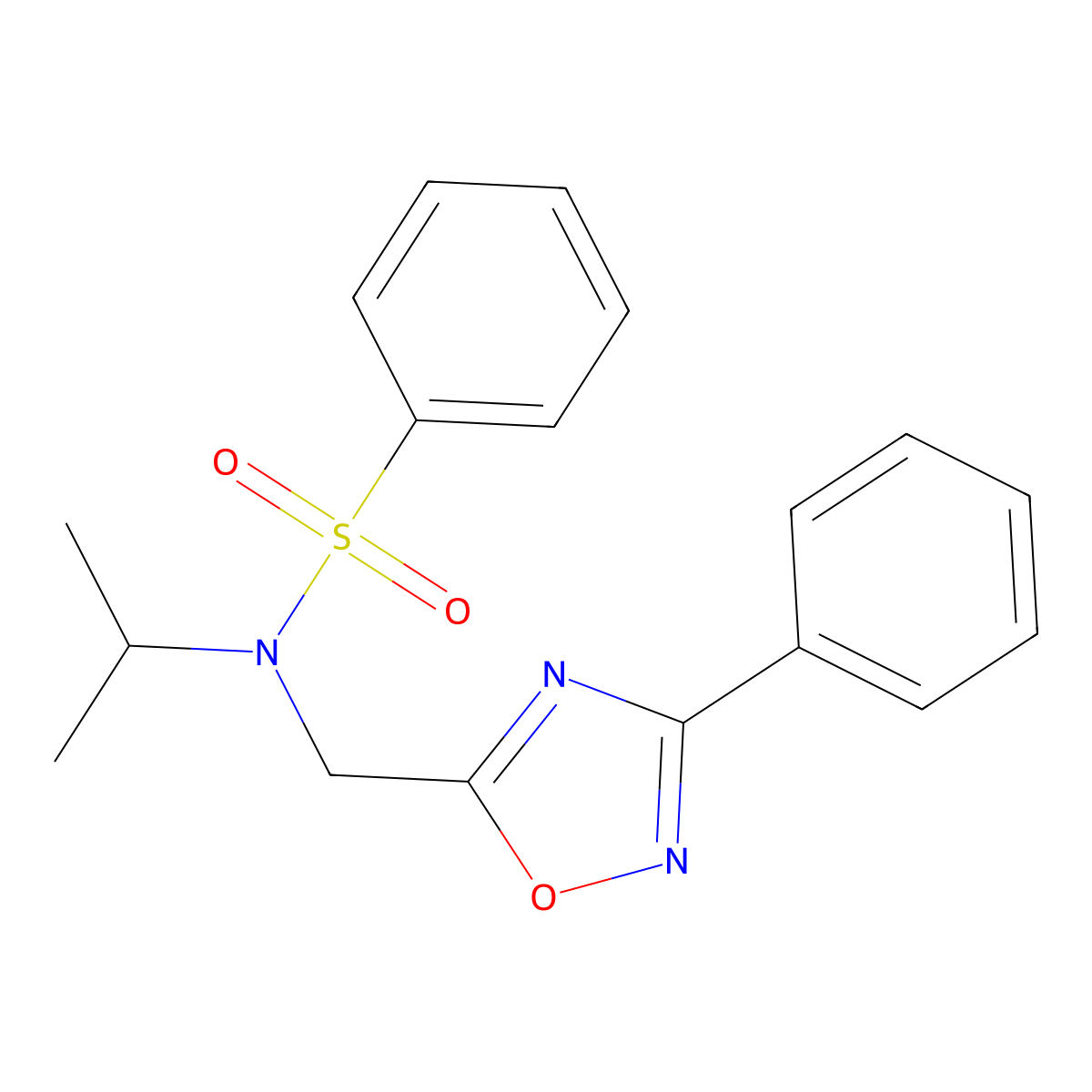 N-[(3-phenyl-1,2,4-oxadiazol-5-yl)methyl]-N-propan-2-ylbenzenesulfonamide molecular structure, CAS 727364-40-1
