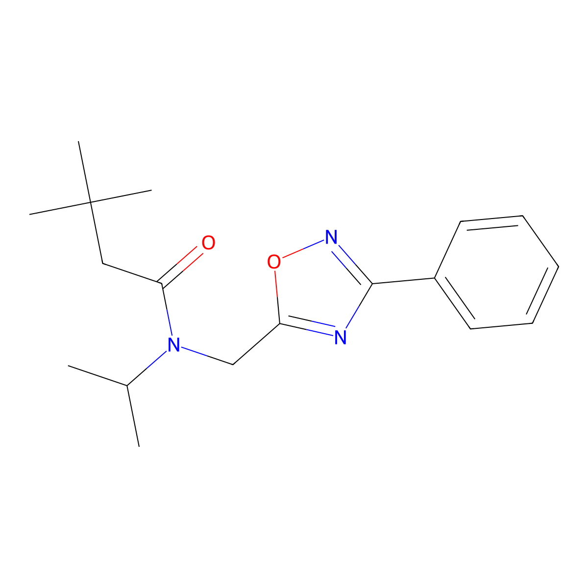 3,3-dimethyl-N-[(3-phenyl-1,2,4-oxadiazol-5-yl)methyl]-N-propan-2-ylbutanamide molecular structure, CAS 727365-31-3
