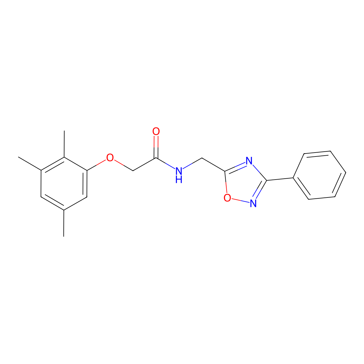 N-[(3-phenyl-1,2,4-oxadiazol-5-yl)methyl]-2-(2,3,5-trimethylphenoxy)acetamide molecular structure, CAS 727365-51-7