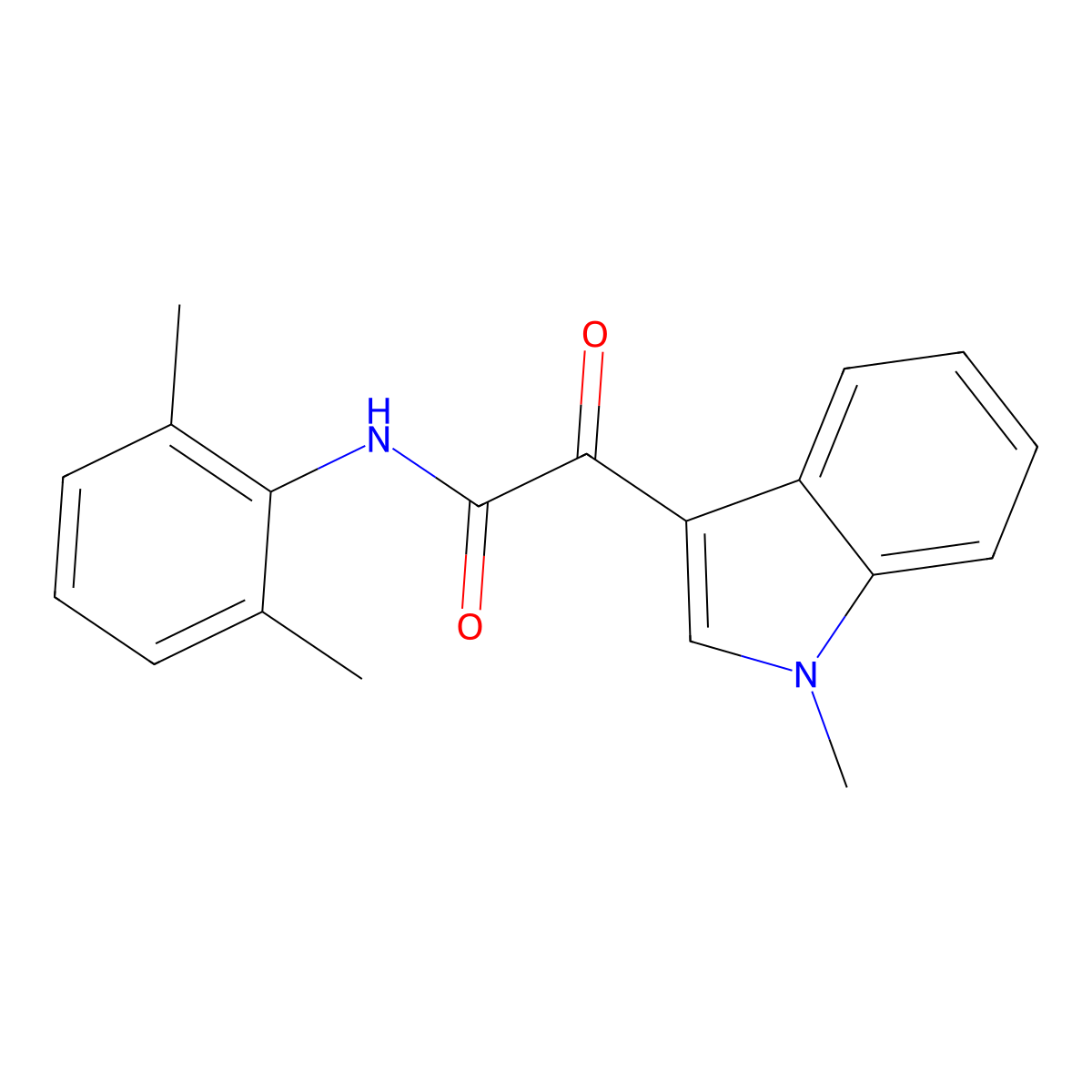 N-(2,6-dimethylphenyl)-2-(1-methylindol-3-yl)-2-oxoacetamide molecular structure, CAS 727366-77-0