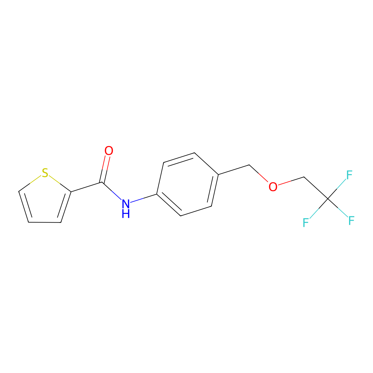 N-[4-(2,2,2-trifluoroethoxymethyl)phenyl]thiophene-2-carboxamide molecular structure, CAS 727369-46-2